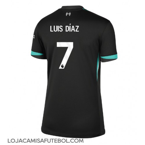 Camisa de Futebol Liverpool Luis Diaz #7 Equipamento Secundário Mulheres 2024-25 Manga Curta